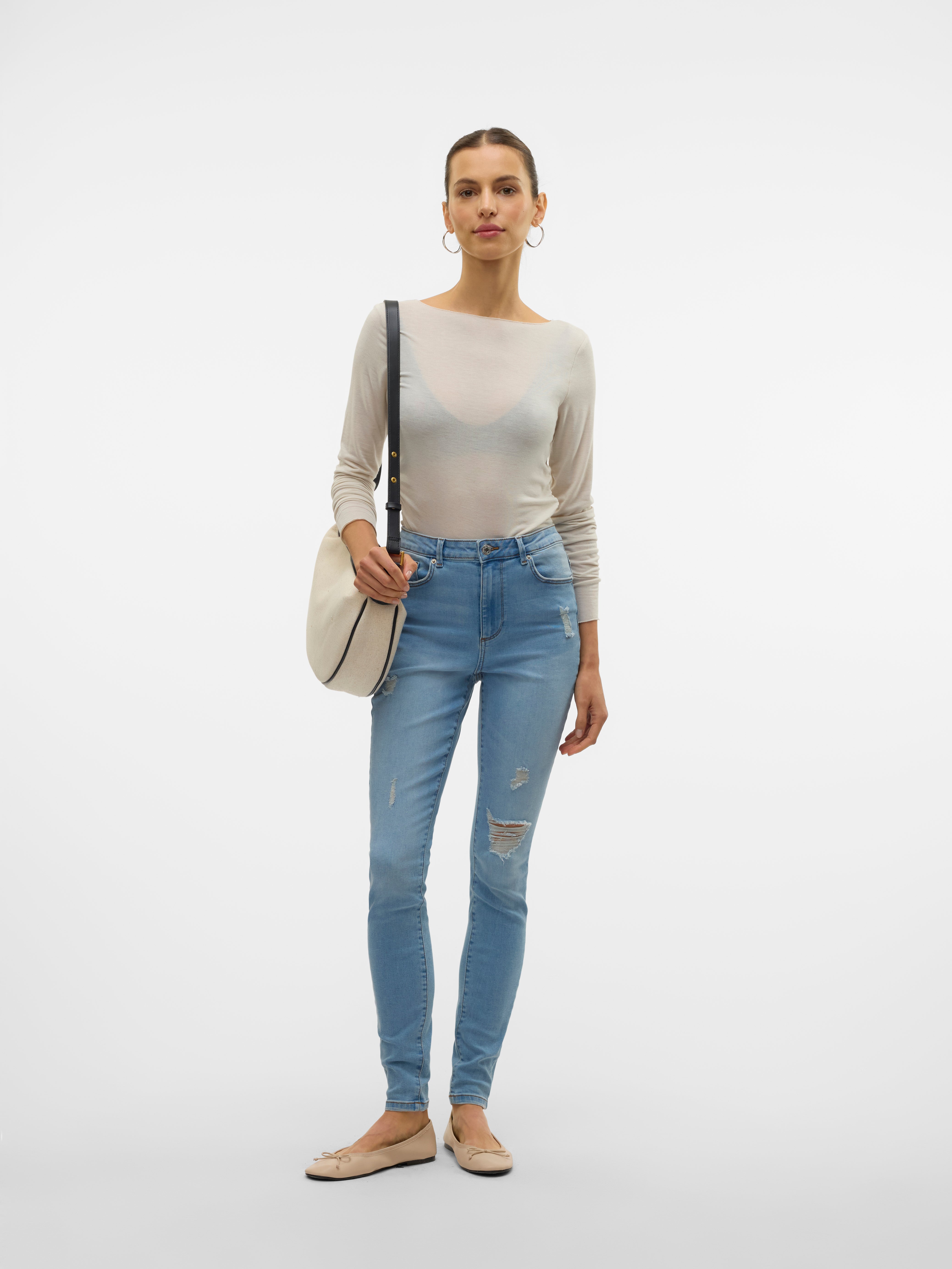 VMSOPHIA Hohe Taille Skinny Fit Jeans