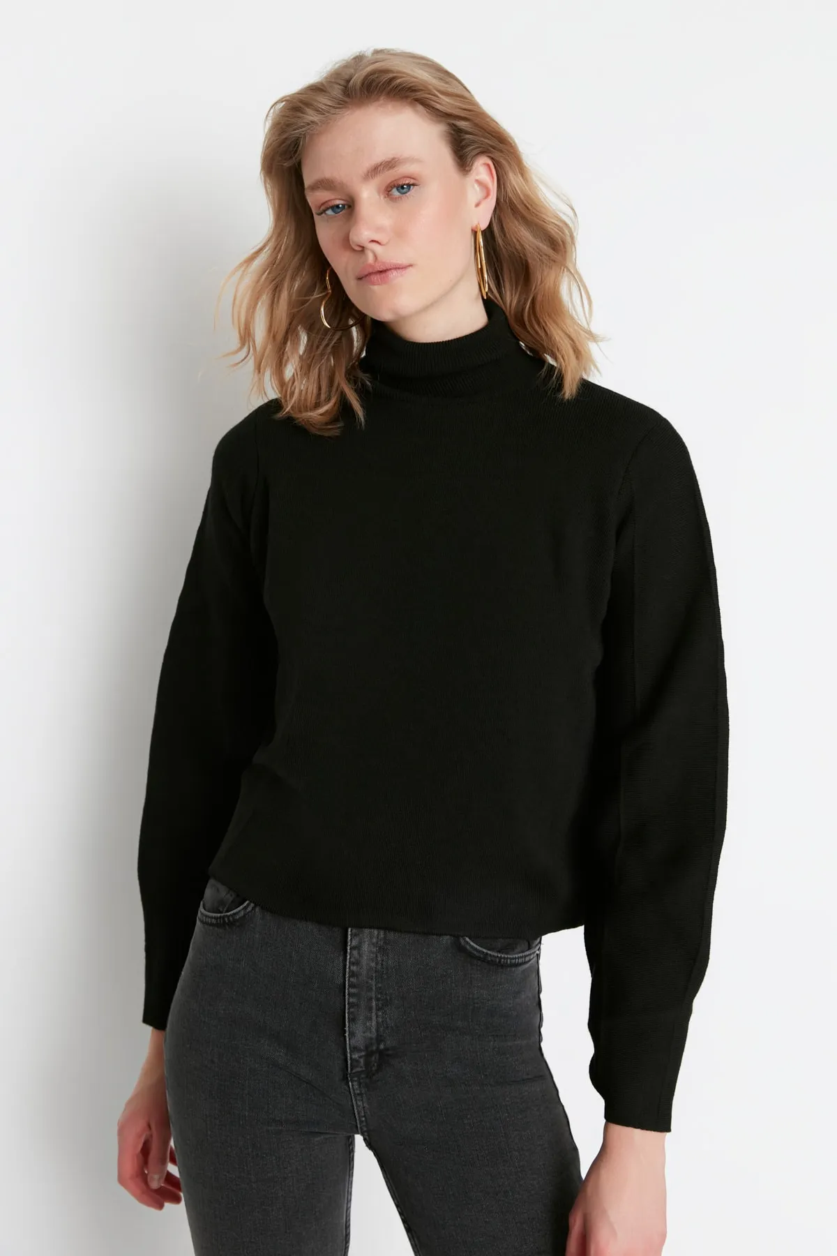 Trendyol Collection  Schwarzer Basic Rollkragenpullover TWOAW21KZ0485
