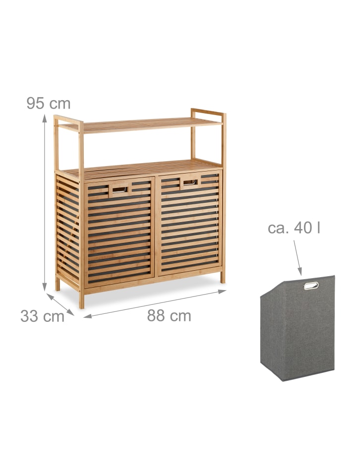 relaxdays Wäschekorb in Natur - (B)88 x (H)95 x (T)33 cm günstig kaufen onesize