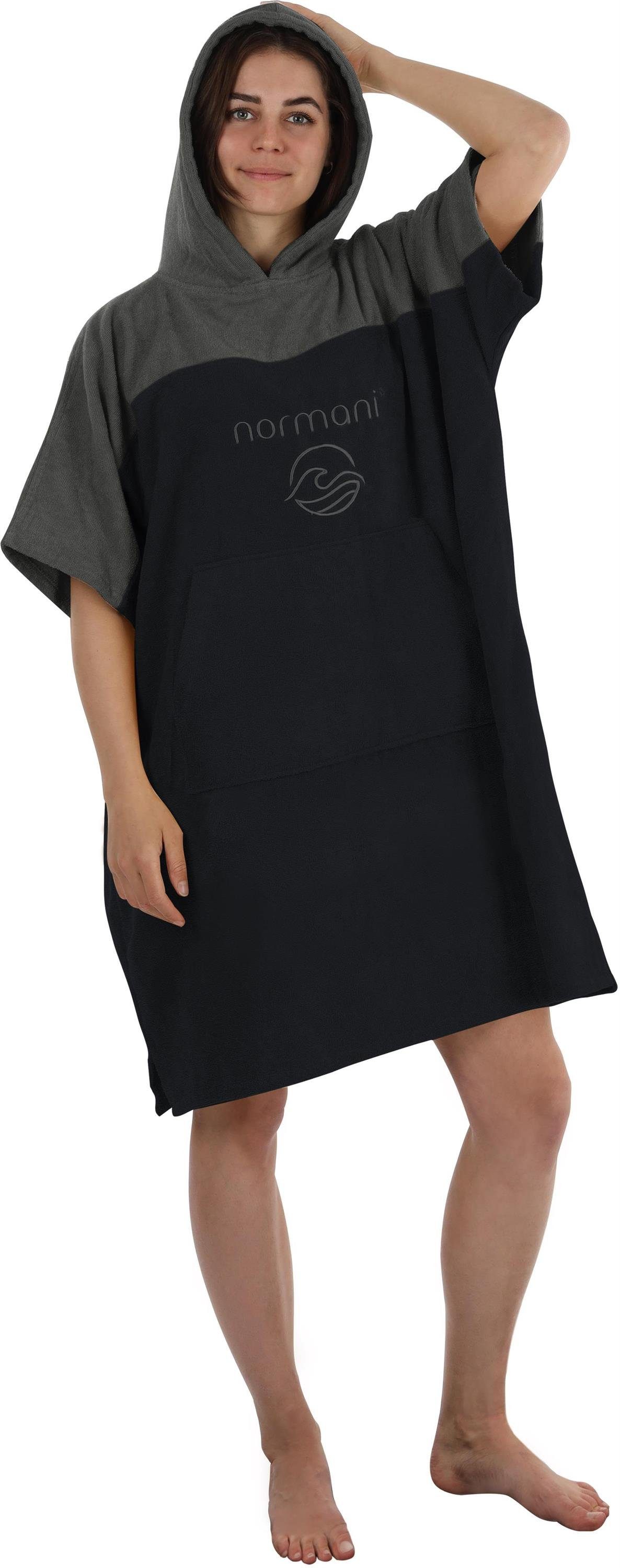 normani Badeponcho Surfer Poncho Kuta, Bio-Baumwolle, Kapuze, Schlupf, Badeponcho aus 100 % saugstarker Bio-Baumwolle