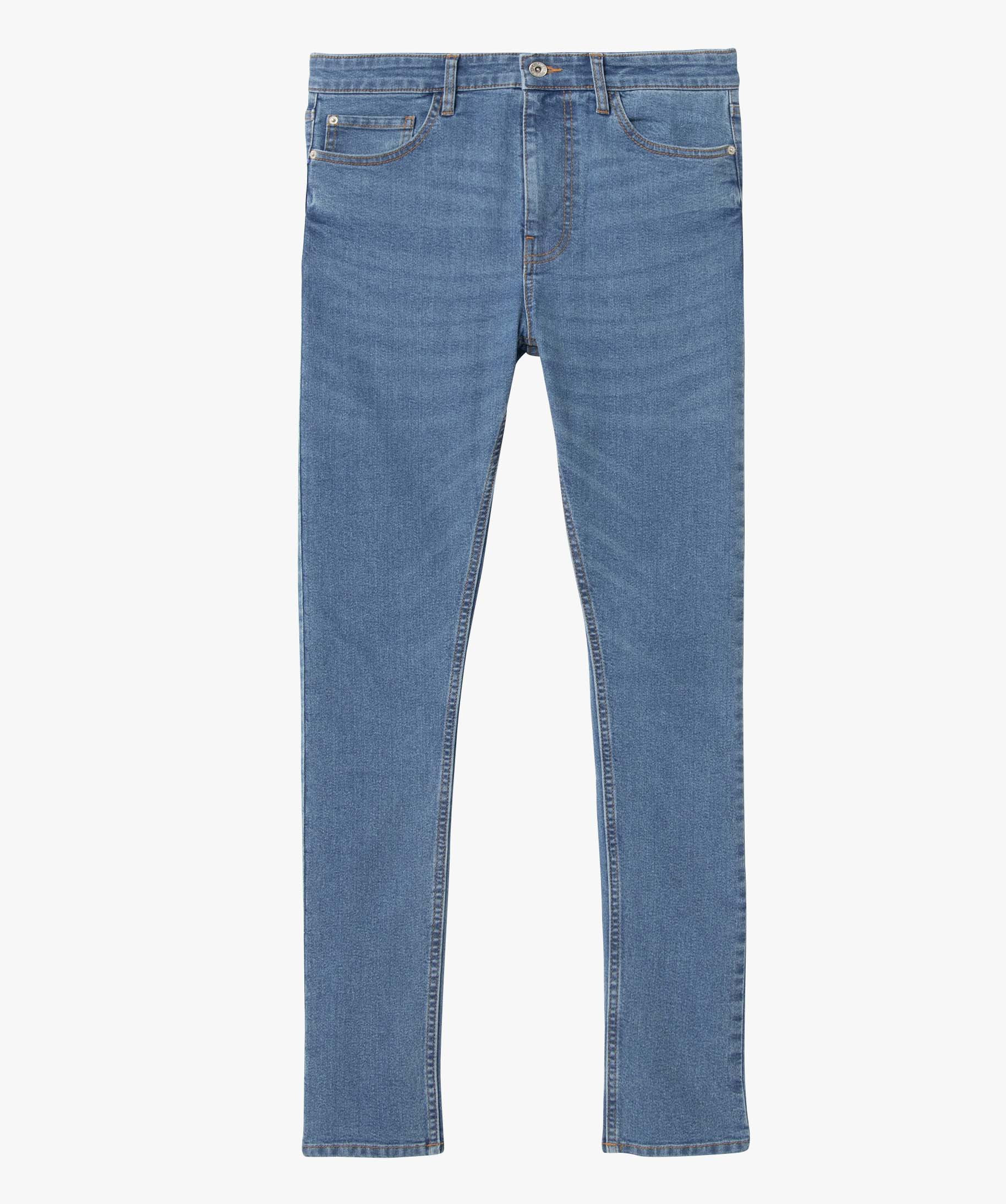 Jean homme skinny taille haute en coton stretch stone | GEMO