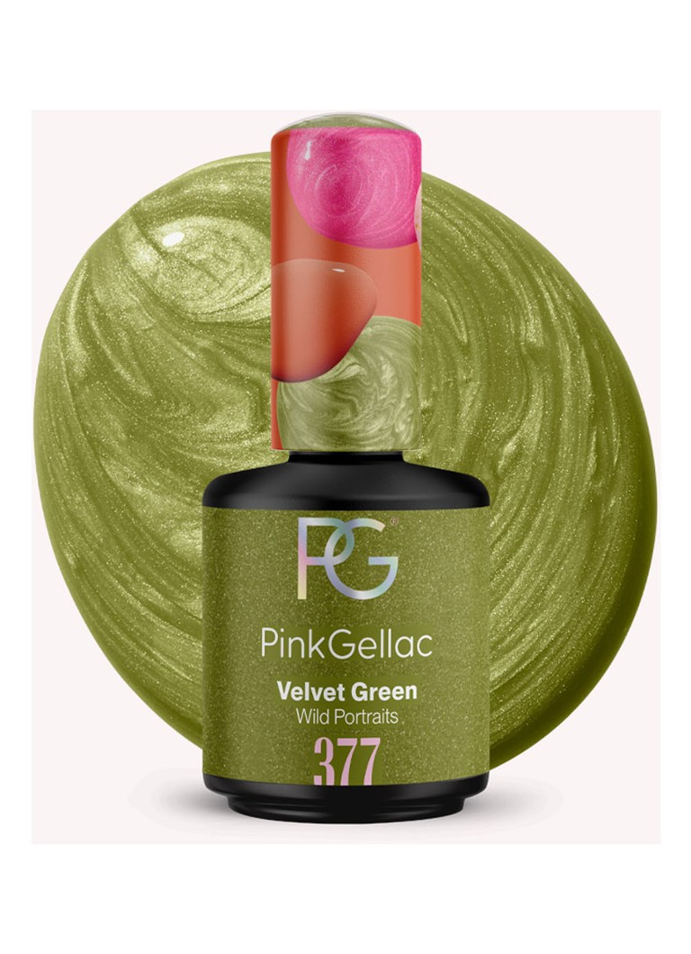 Pink Gellac 377 Velvet Green - geelimäinen kynsilakka