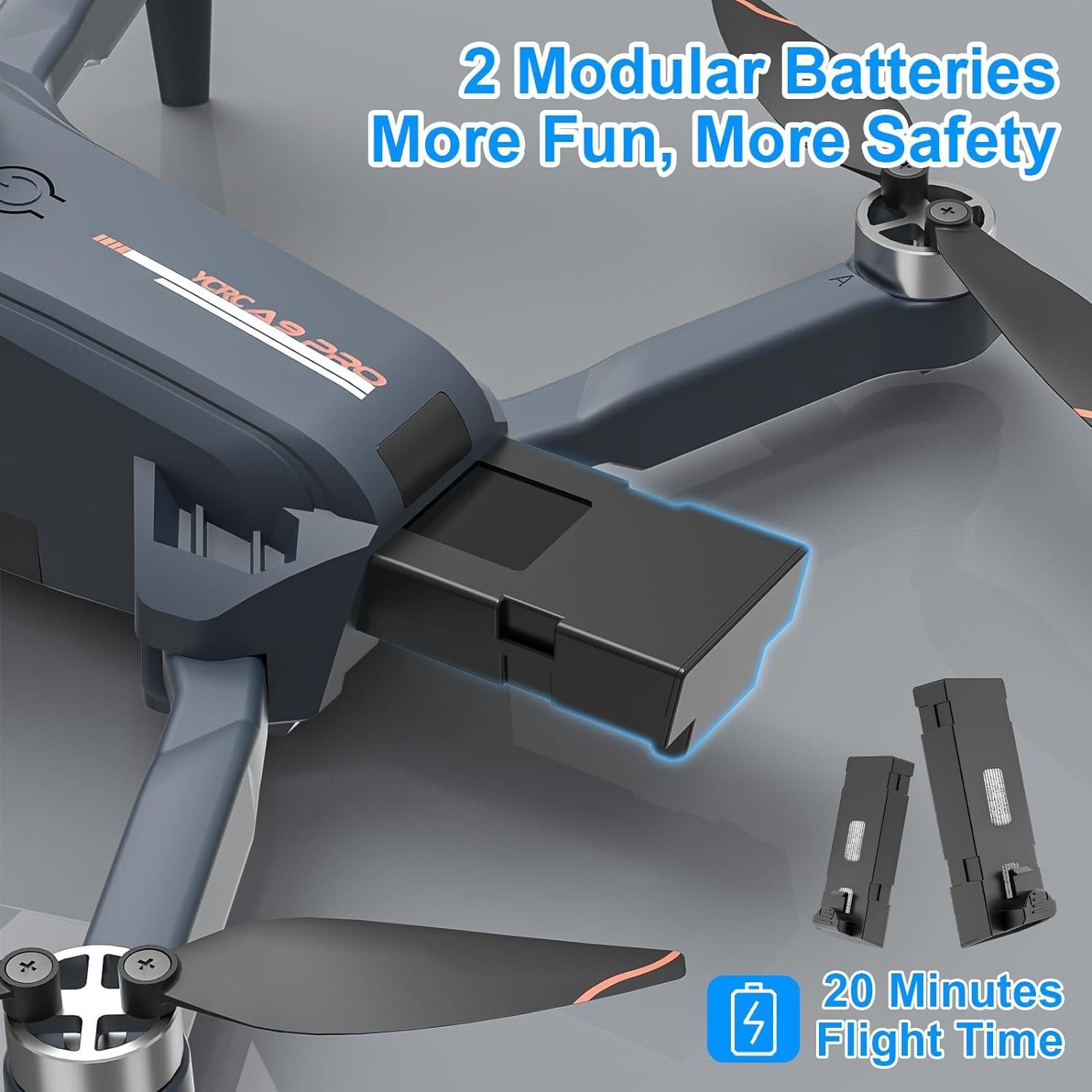 GuKKK Drohne (1080P, Verstellbarer mit 2 Batterien, RC WiFi FPV Übertragung für Anfänger)