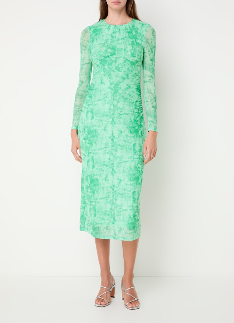 Rochie midi tricotată cu imprimeu fluier