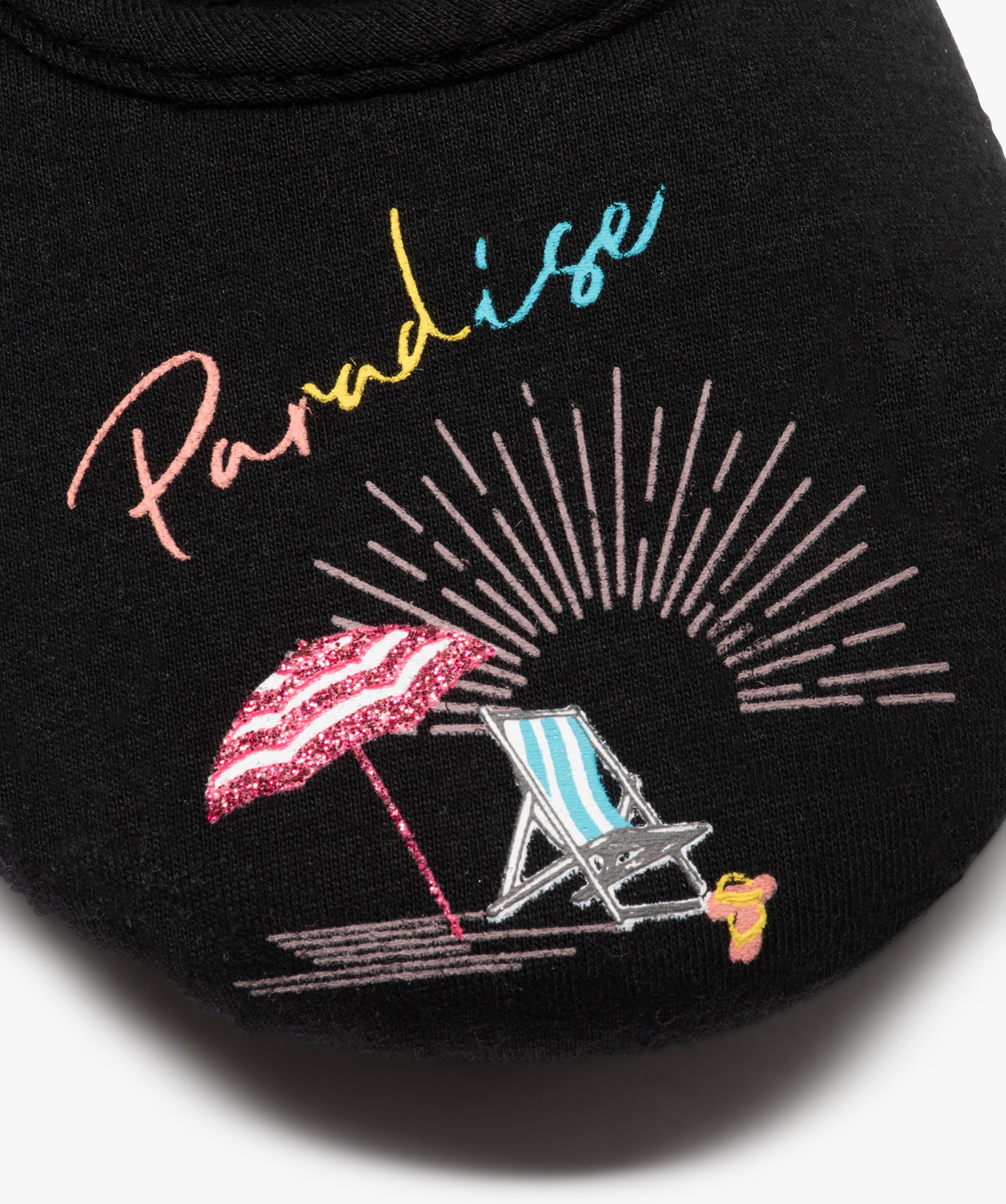 Chaussons femme ballerines imprimées Paradise - Isotoner noir | GEMO