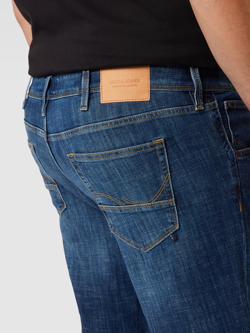 PLUS SIZE Jeansshorts mit fixierten Beinumschlägen Modell 'RICK' in jeans
