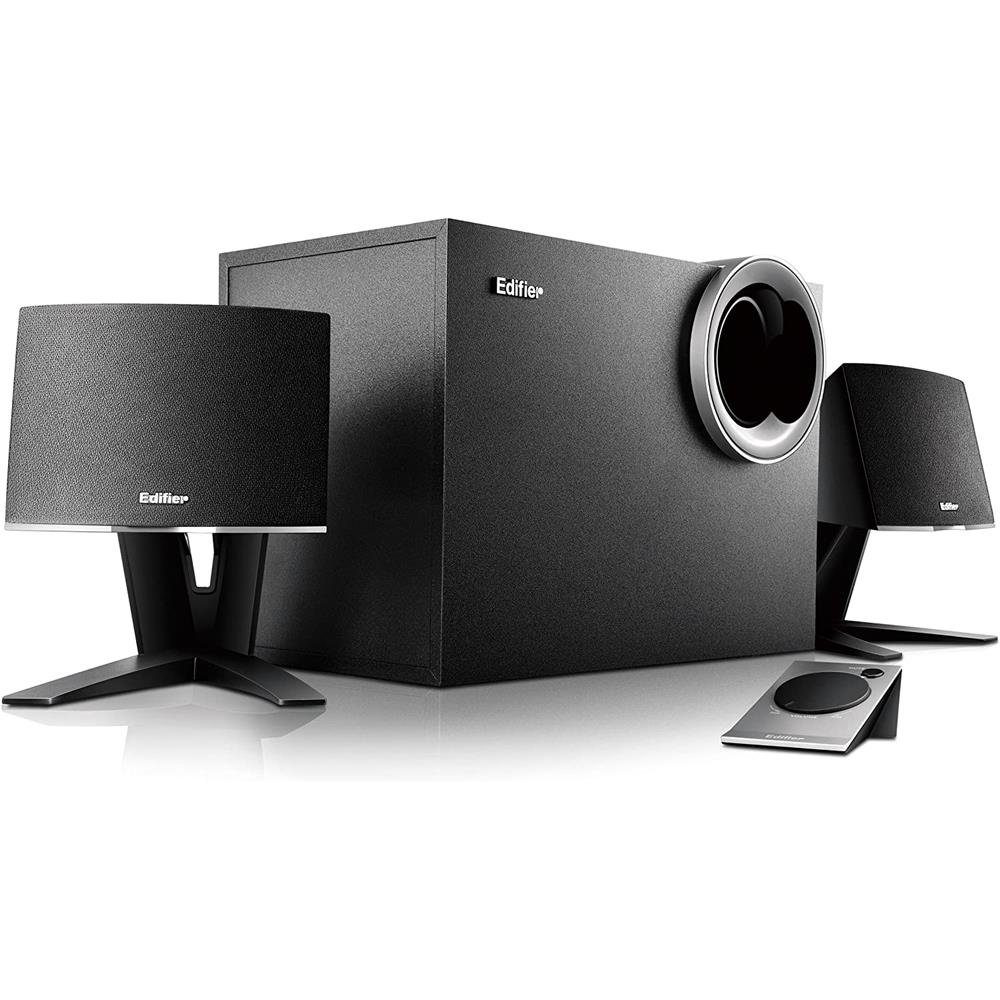 Edifier® M1380 2.1 Lautsprechersystem (28 W, mit Kabelfernbedienung Schwarz)