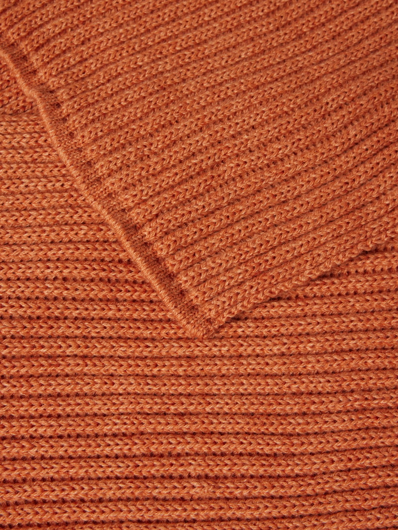 Schal in unifarbenem Design aus Schurwoll-Mix in orange