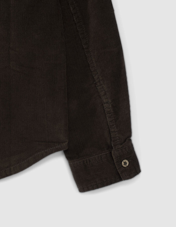Chemise kaki velours milleraies garçon