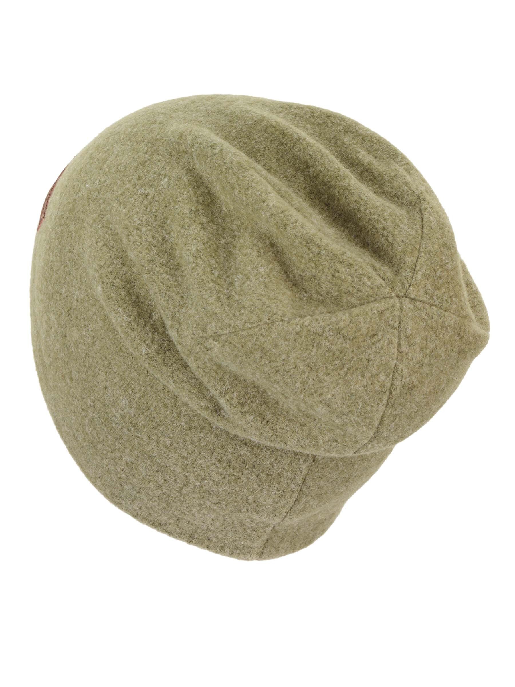Slouch-Beanie aus Strickfleece Melange in 4 Farben