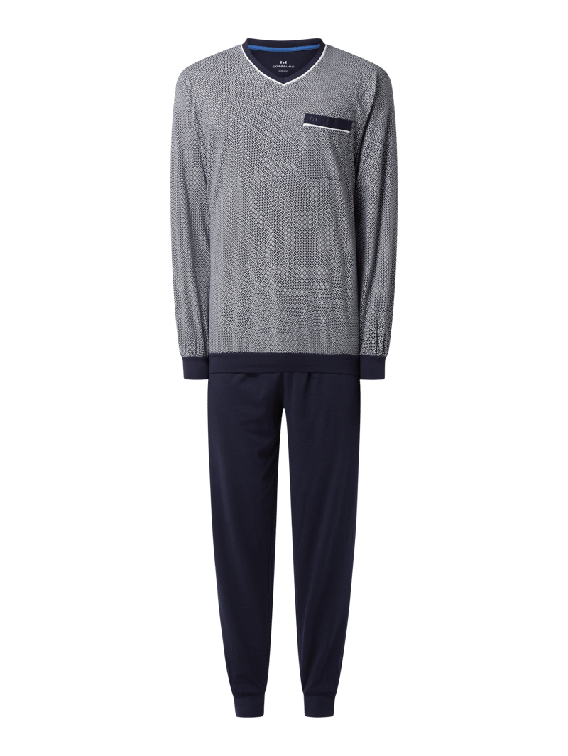Pyjama aus Baumwolle in blau