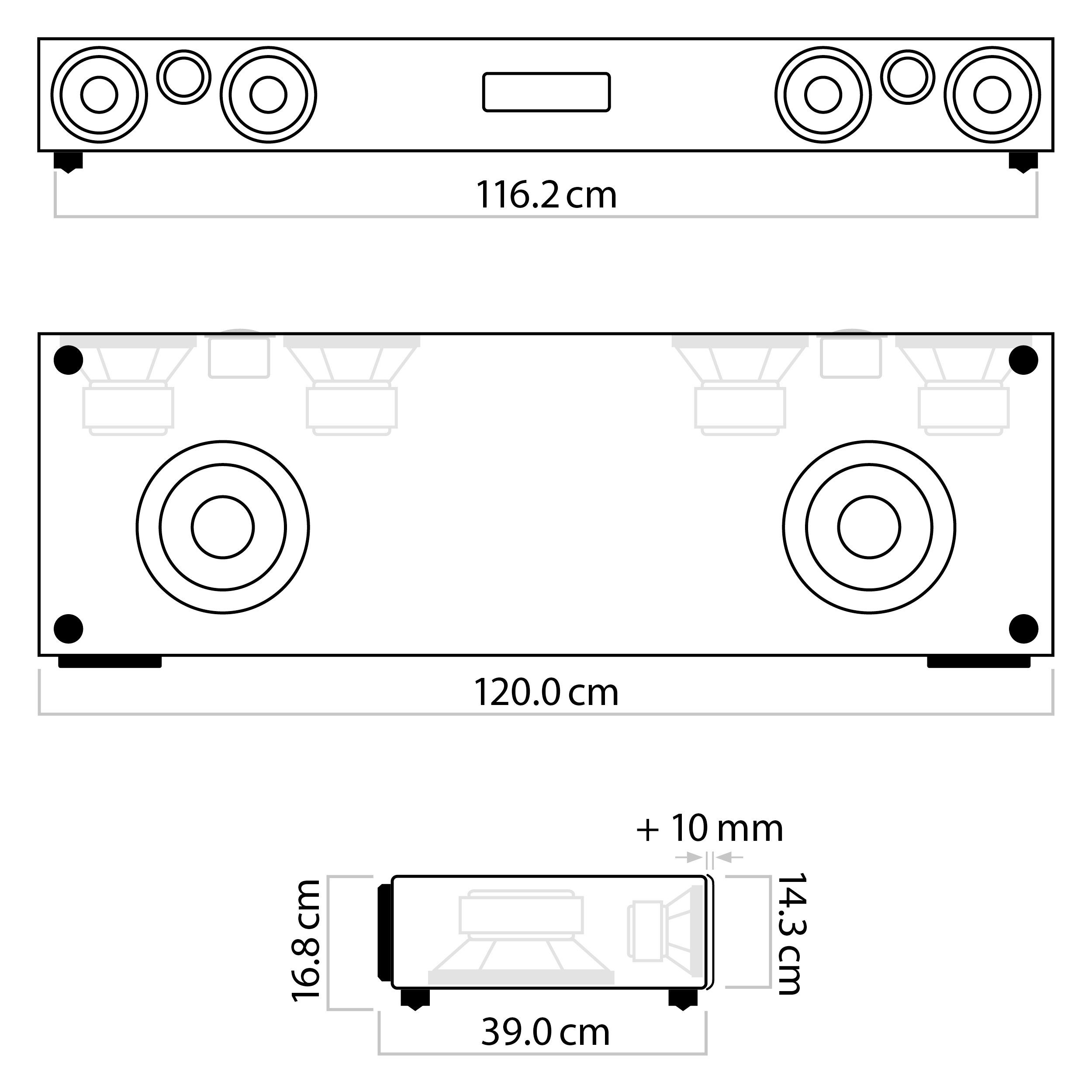 Nubert nuPro XS-8500 RC Soundbar (820 W, Bluetooth 5.0 aptX HD und Dolby Digital Decoder, Voice+, HDMI eARC, X-Connect Surround)