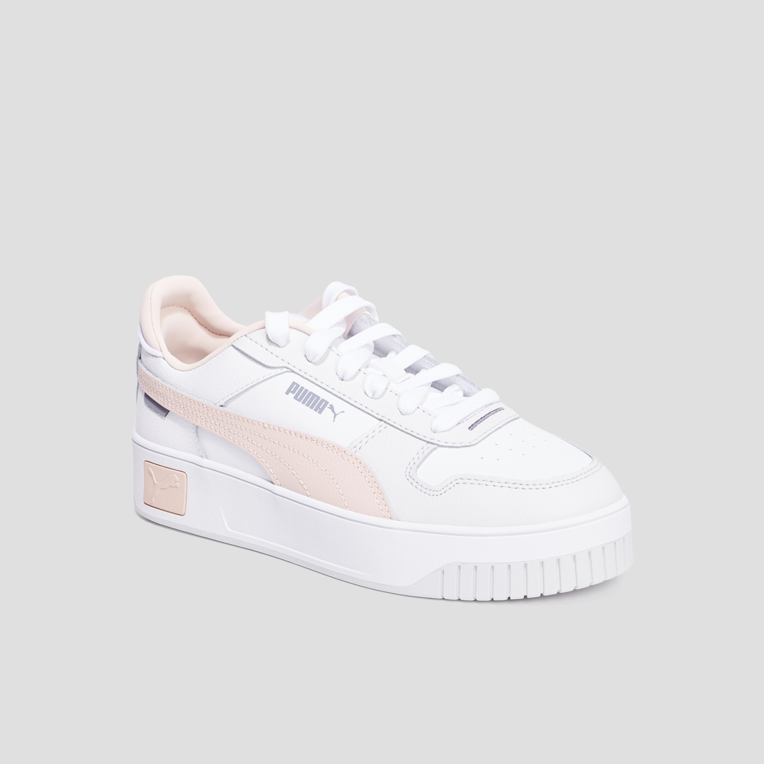 Tennis basses en cuir Puma Carina Street rose femme | La Halle
