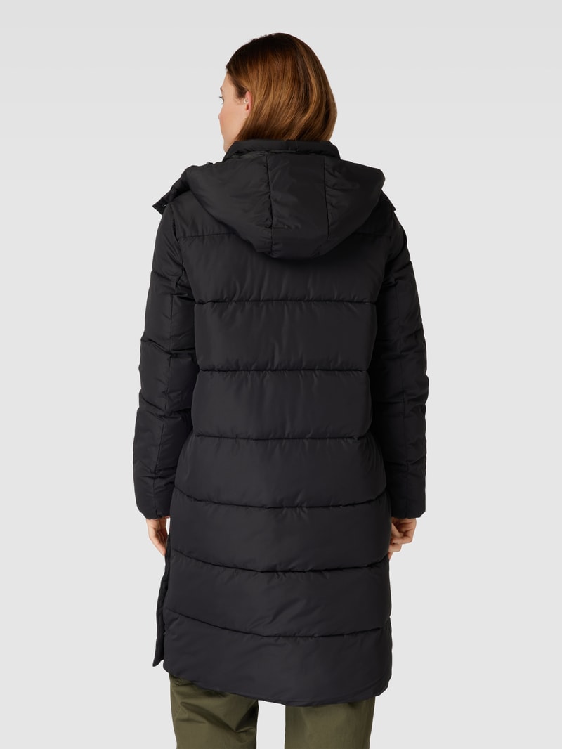 Steppmantel mit Kapuze in schwarz