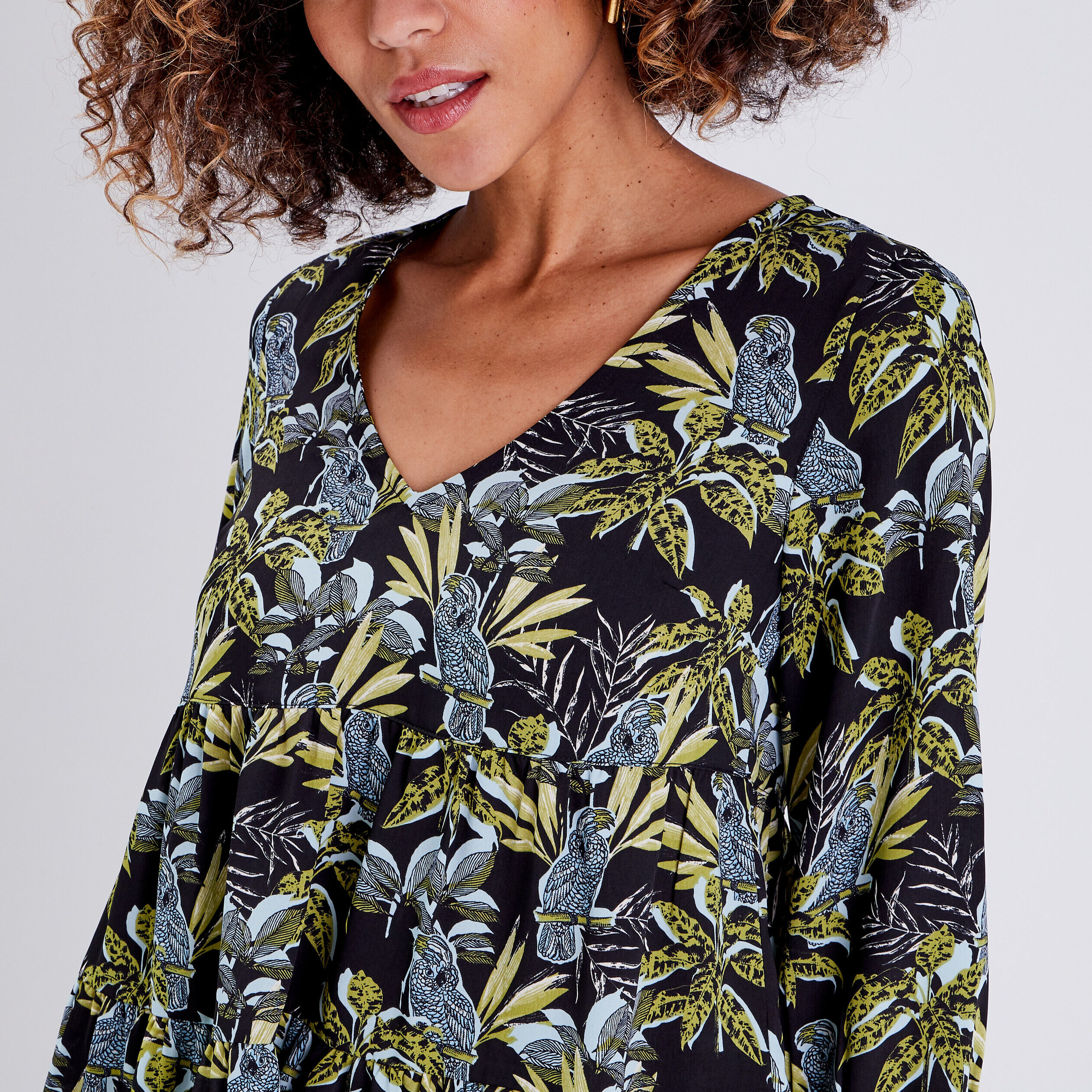 Blouse manches 3/4 noir femme | Cache Cache