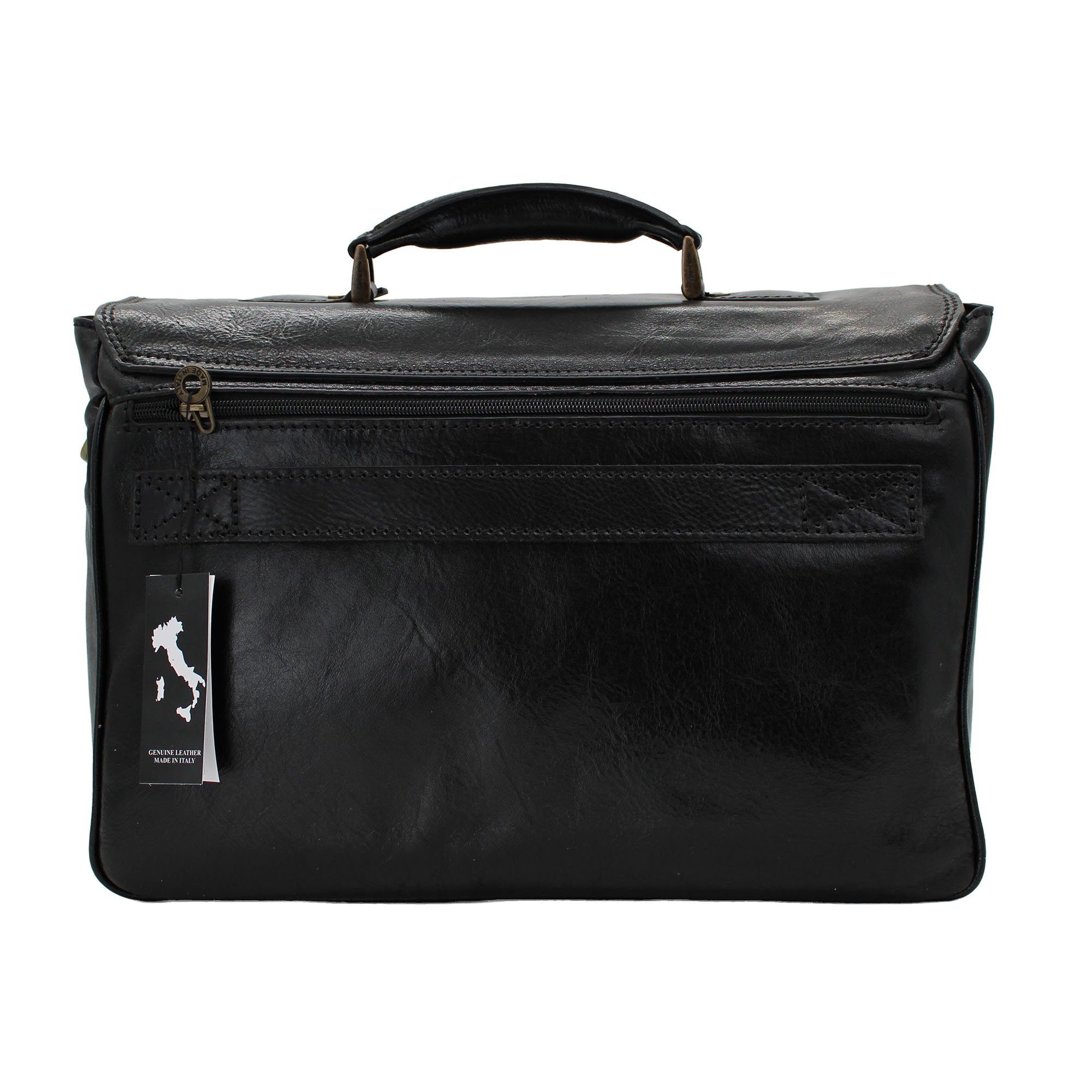 bupell Aktentasche Businesstasche, Geräumige Aktentasche, aus pflanzlich gegerbtem Leder, Handmade in Italy