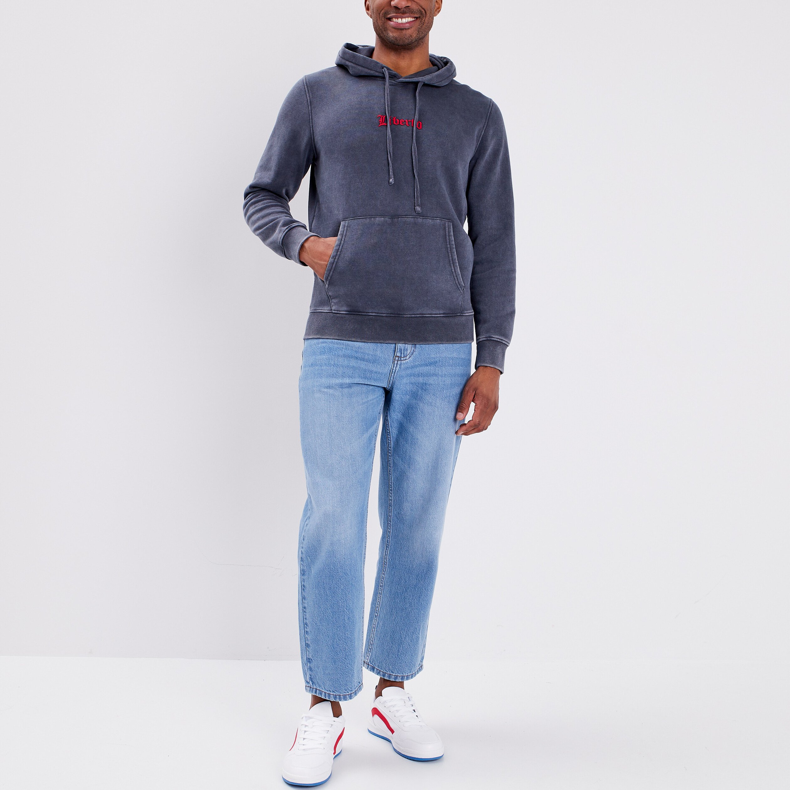 Sweat à capuche hoodie Liberto gris homme | La Halle