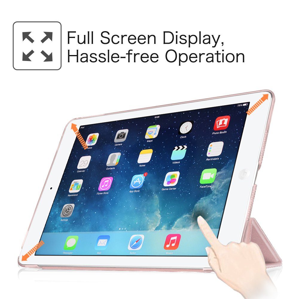Fintie Tablet-Hülle für iPad Air 2 (2014 Modell) / iPad Air (2013 Modell), Ultradünne Superleicht Hülle mit Transparenter Rückseite Abdeckung