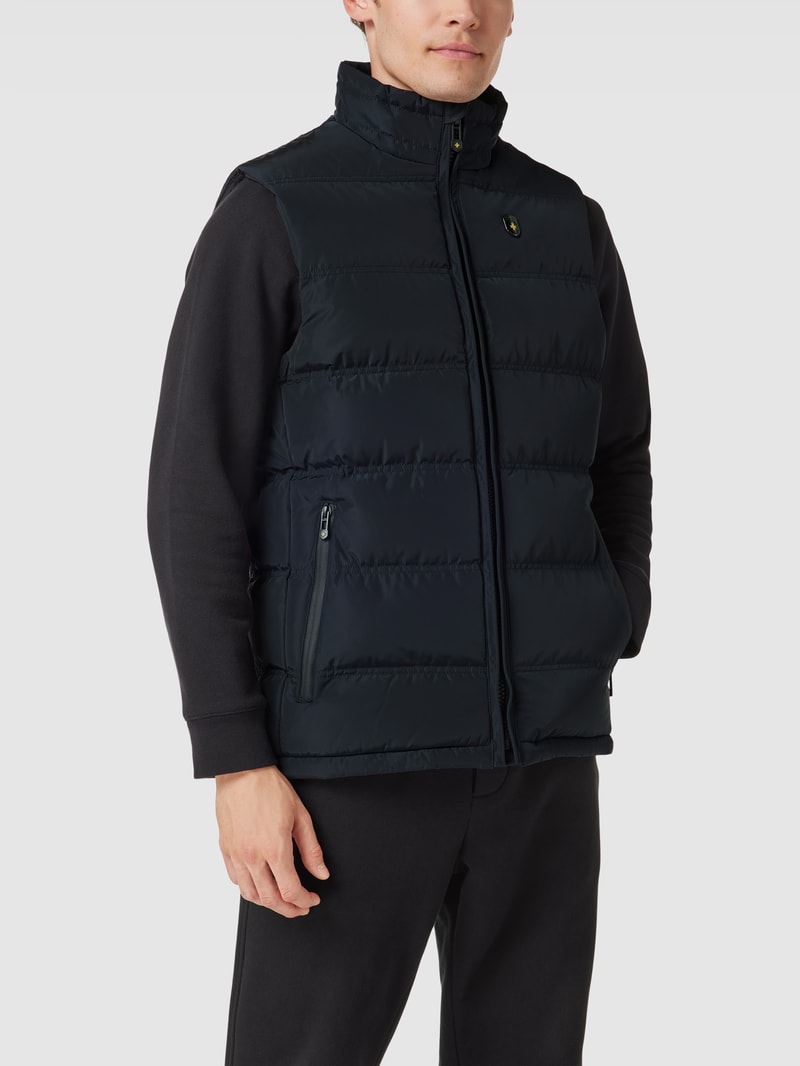 Steppweste mit Label-Applikation Modell 'SNOWDOME VEST' in marineblau