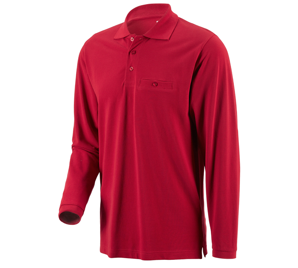 e.s. Longsleeve-Polo cotton Pocket