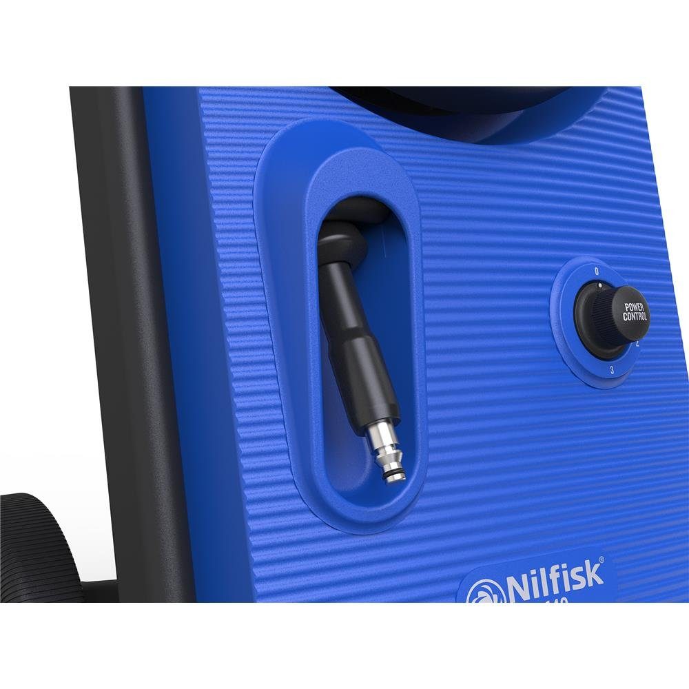 Nilfisk Hochdruckreiniger Core 140-6 PowerControl, Druckregulierung, 6 m, Schlauchtrommel, 140 bar, für Haus Garten und Auto, blau/schwarz
