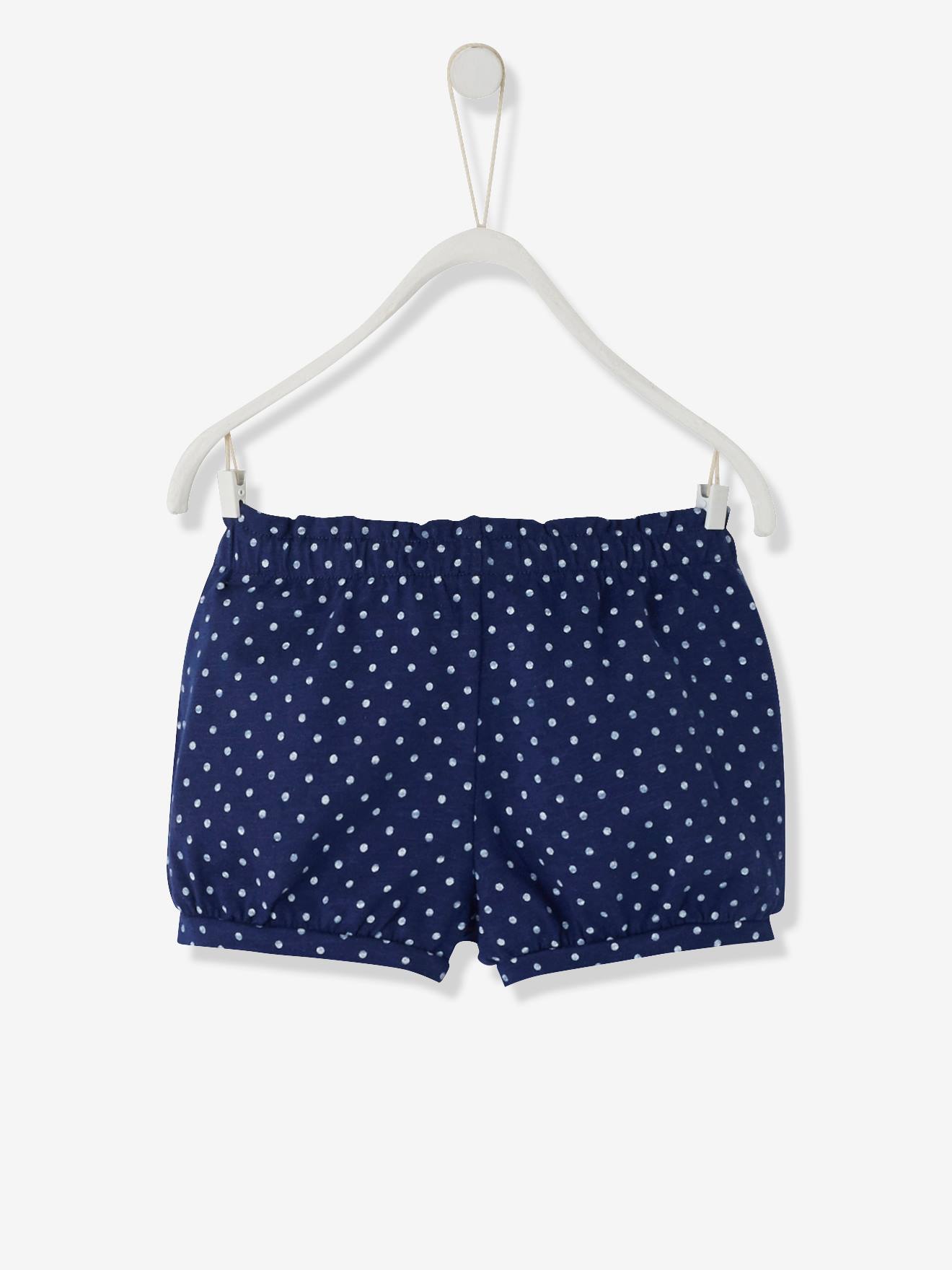 Short bébé fille en maille blanc imprimé