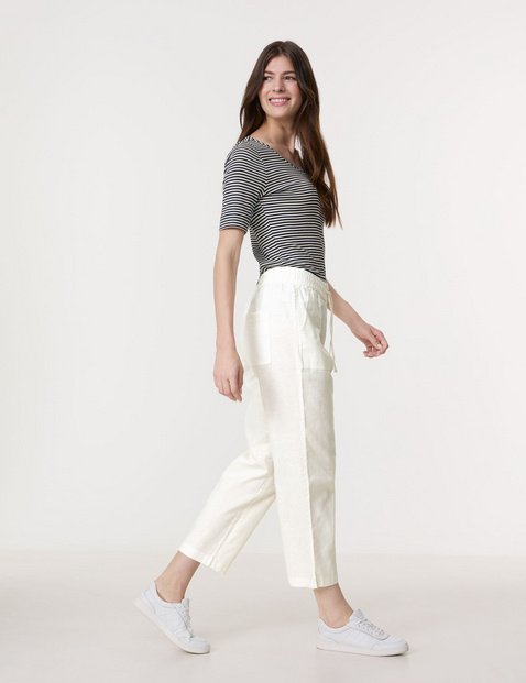 Schlupfhose Easy Fit aus Baumwoll-Leinen