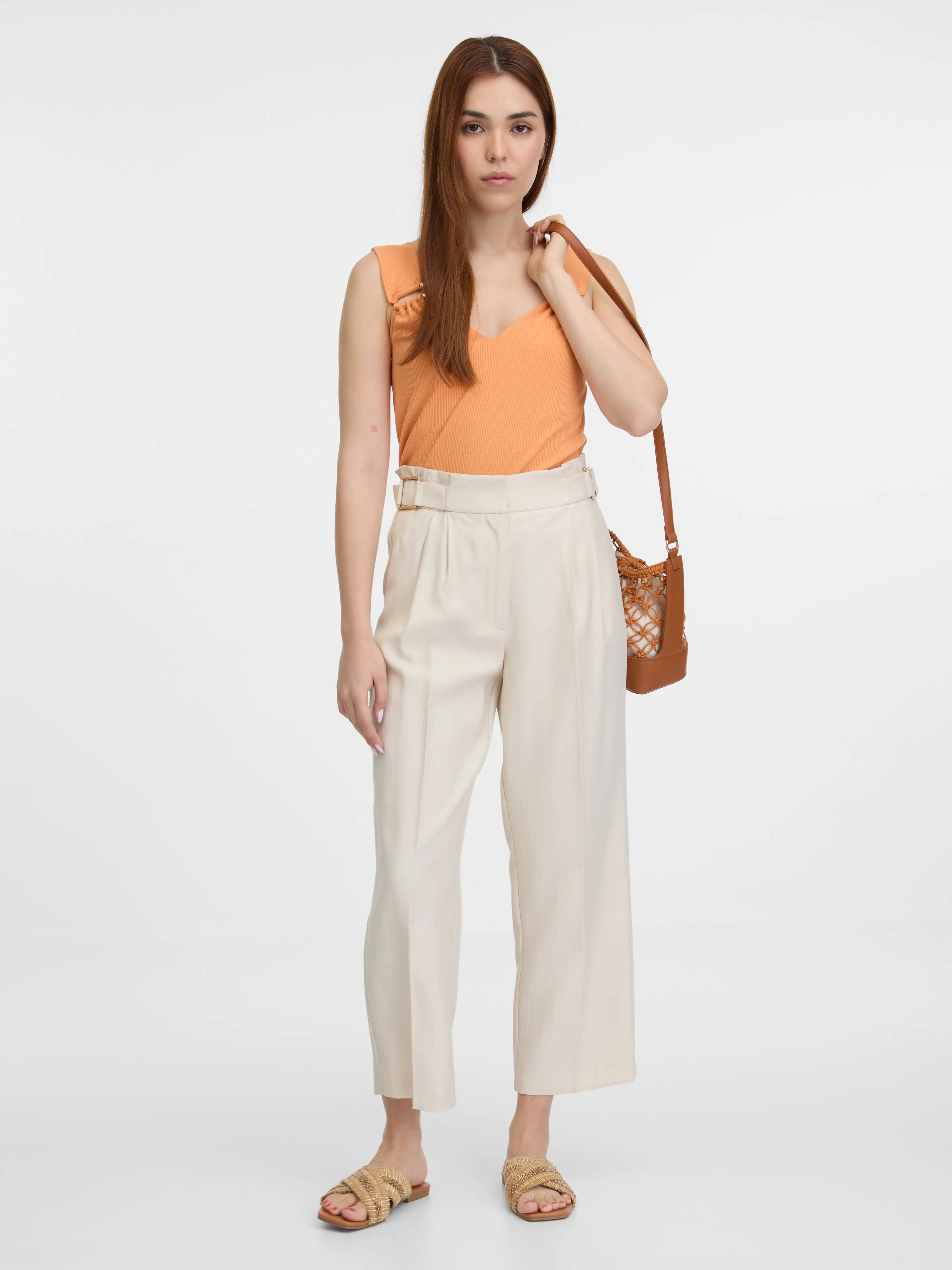 Beige weite Damenhose ORSAY