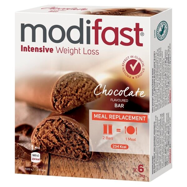 „Modifast“ pieninio šokolado pietų batonėlis 6 x 31 g