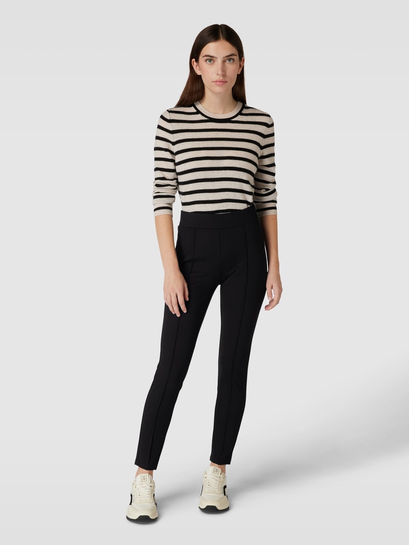 Leggings mit Ziernähten in schwarz