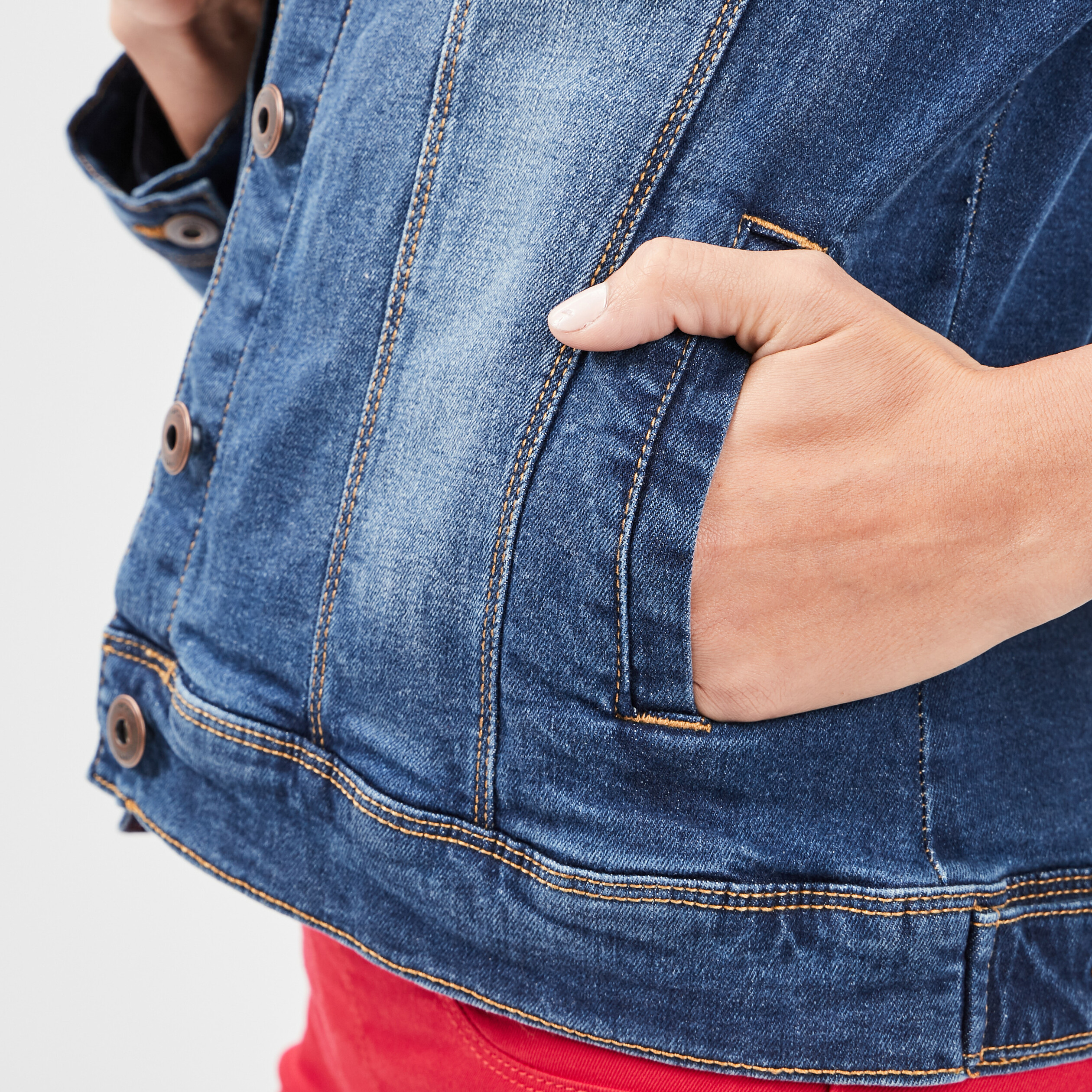 Veste droite en jean denim stone femme | La Halle