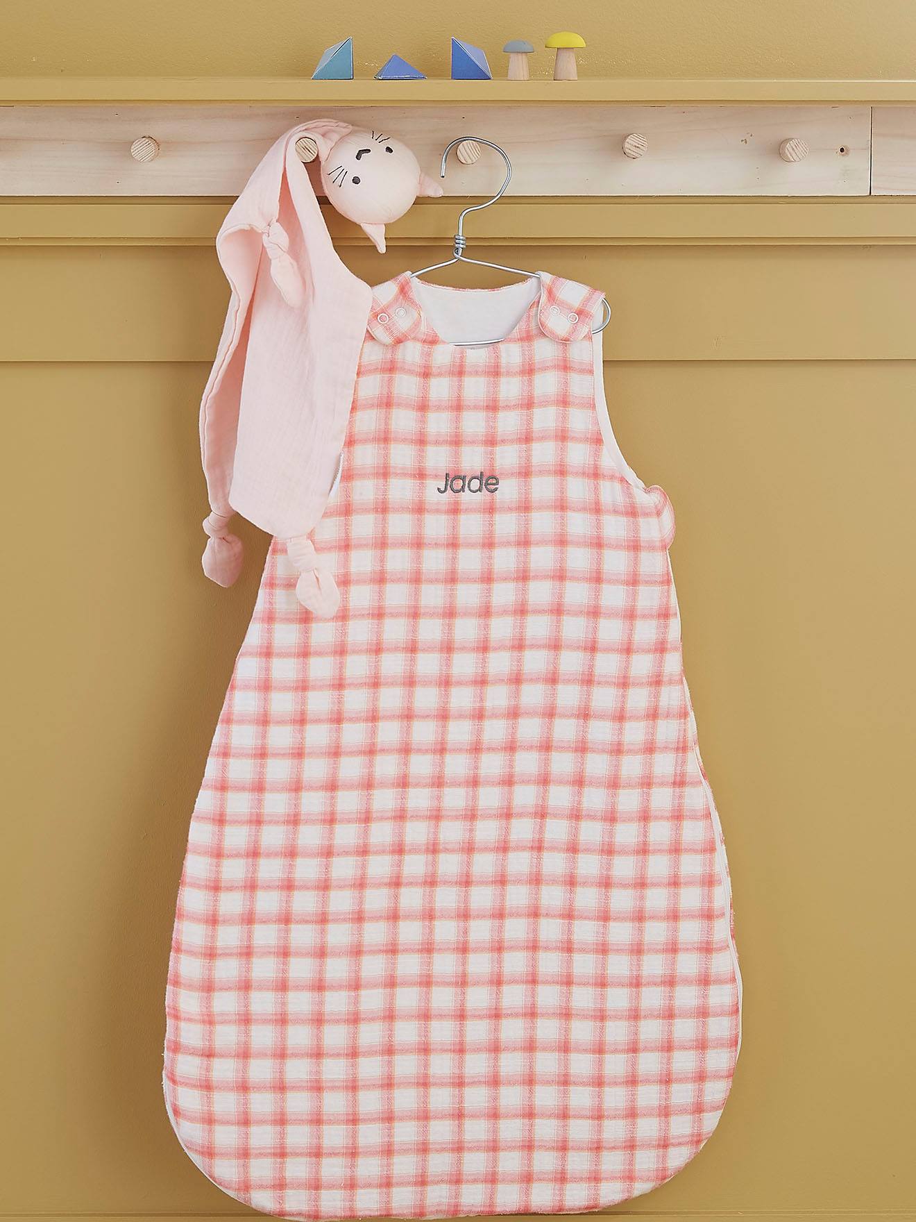 Vertbaudet Baby Sommerschlafsack KARO personalisierbar Oeko-Tex - rosa