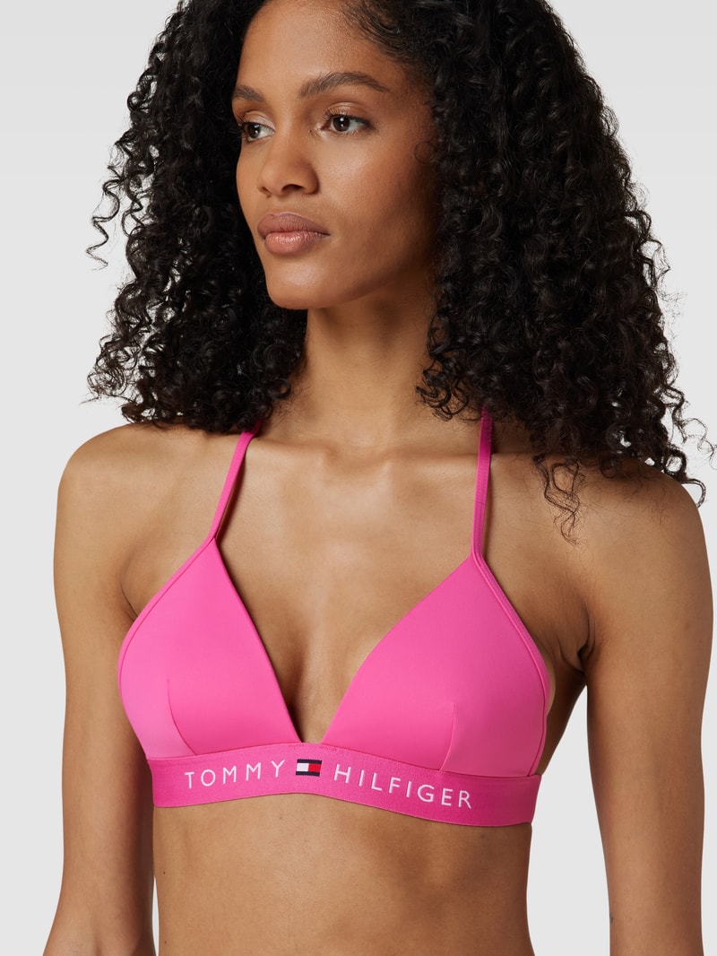 Bikini-Hose mit Logo-Bund in pink