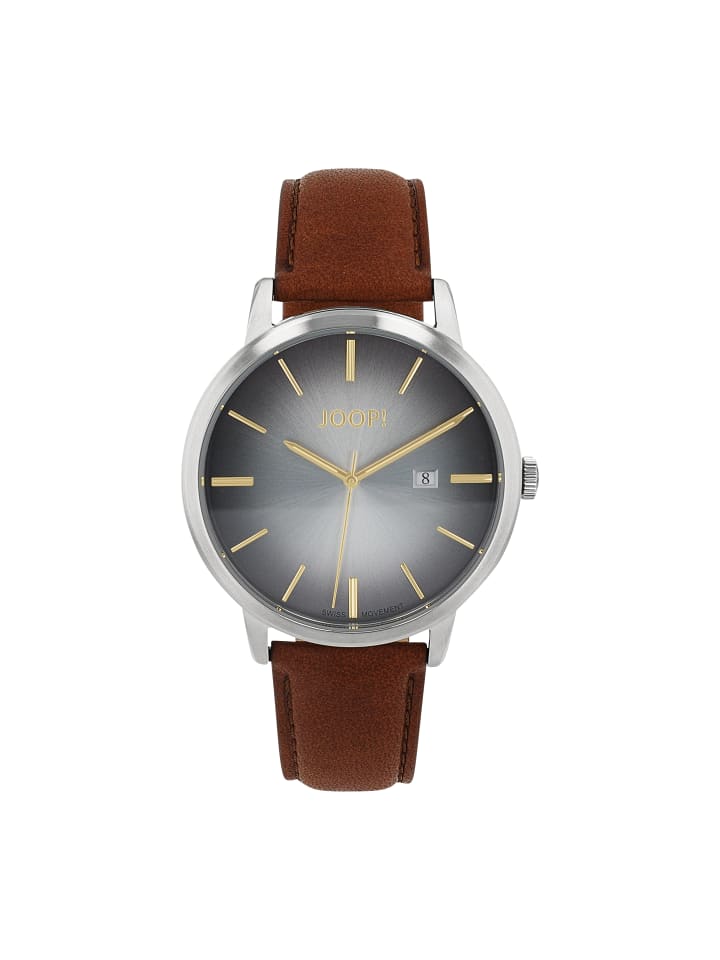 JOOP! Herrenarmbanduhr Edelstahl Lederarmband 42 mm günstig kaufen onesize