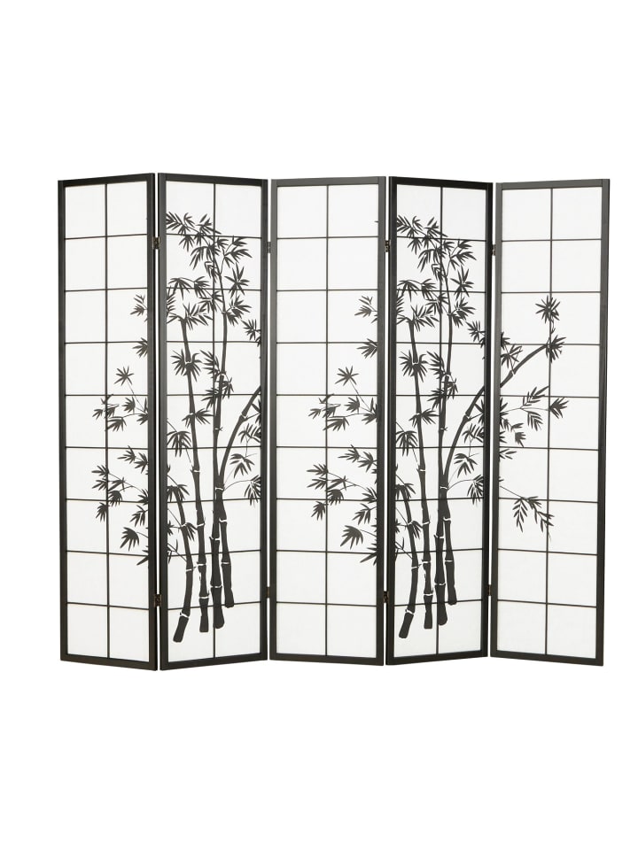 Homestyle4u 5-tlg. Paravent in Schwarz 220x179 günstig kaufen onesize