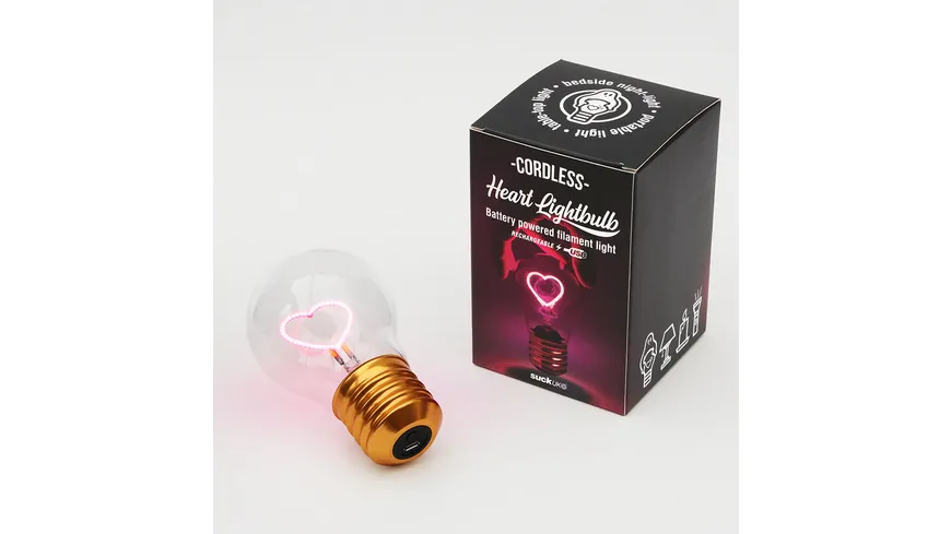 Suck UK Kabellose LED Glühbirne Herz