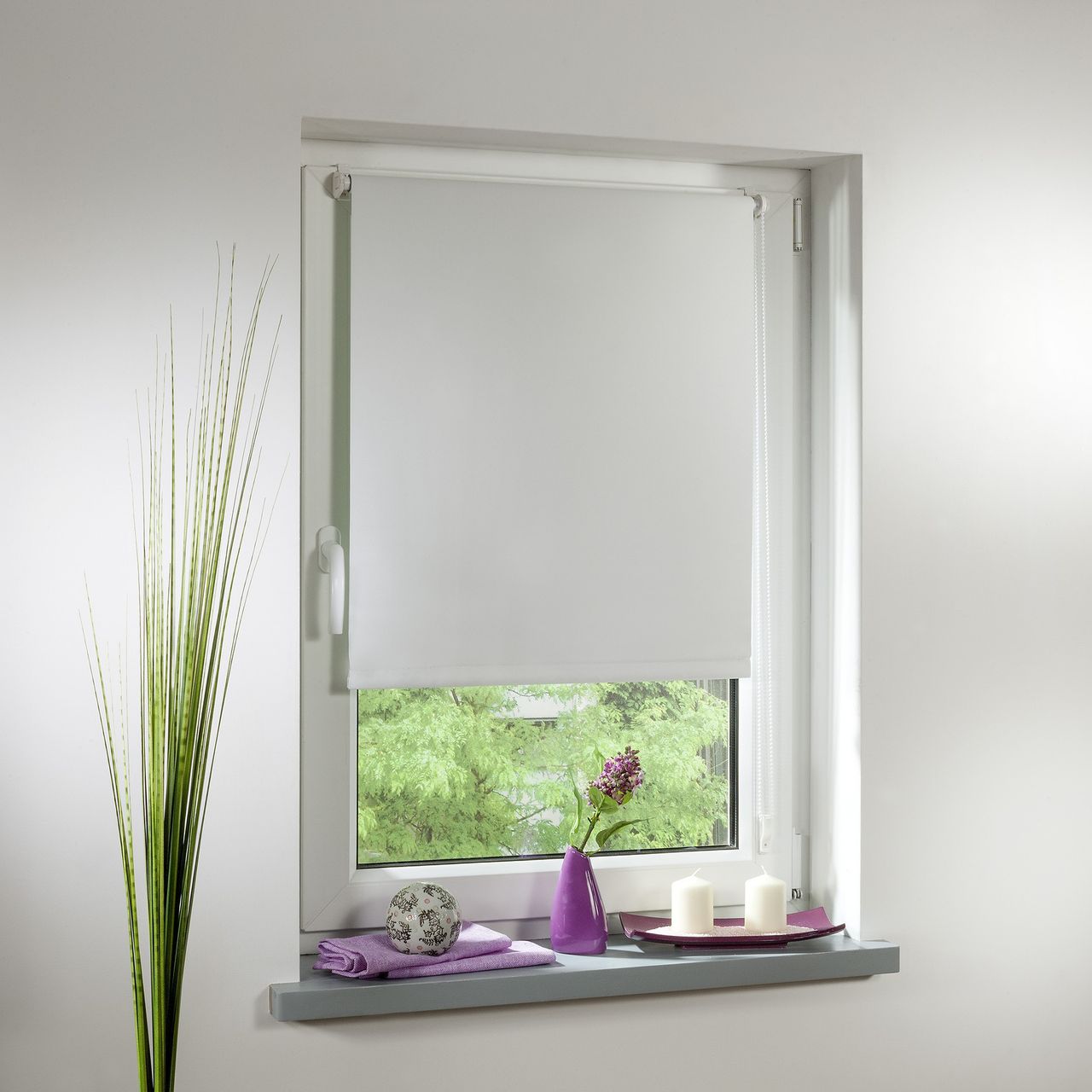 Lichtblick Thermo-Rollo Klemmfix, ohne Bohren, Verdunkelung - Weiß, 45 cm x 150 cm (B x L)