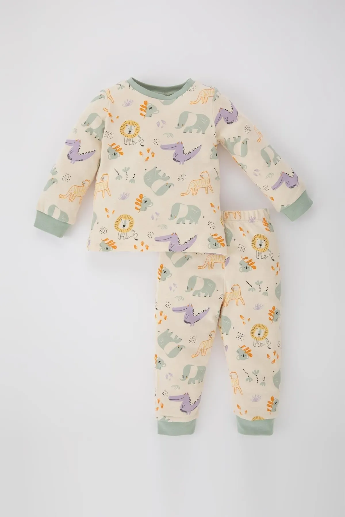 DeFacto  Langarm-Pyjama-Set mit Safari-Aufdruck für Babys