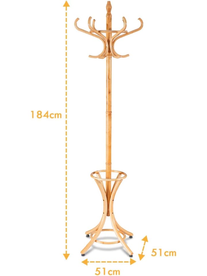 COSTWAY Garderobenständer in Hellbraun günstig kaufen 185 cm