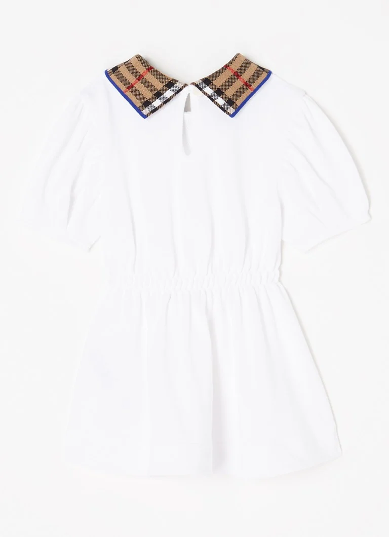 Burberry Alesea polo kleita no pikē kokvilnas ar rūtainu rakstu