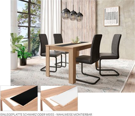 byLIVING Esstisch Nori, Breite 120, 140 oder 160 cm, Mittelplatte wendbar