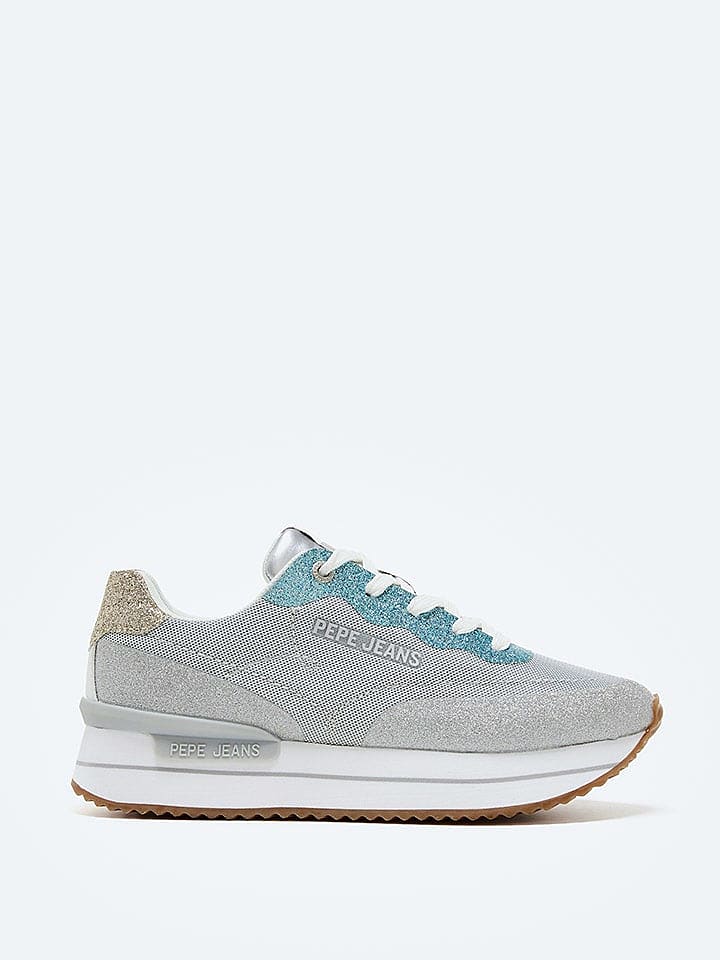 Pepe Jeans FOOTWEAR Sneakers in Silber-Grau & Türkis gr 39 günstig kaufen 39
