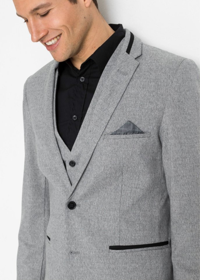 Anzug mit recycelten Polyester. (3-tlg.Set): Sakko, Hose, Weste