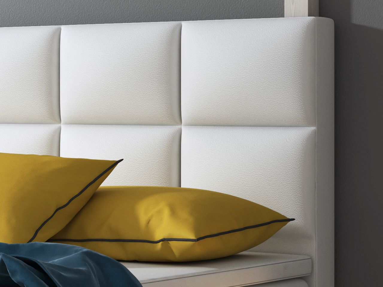 IHG Boxspringbett Miami 140x200 cm Kunstleder Weiß
