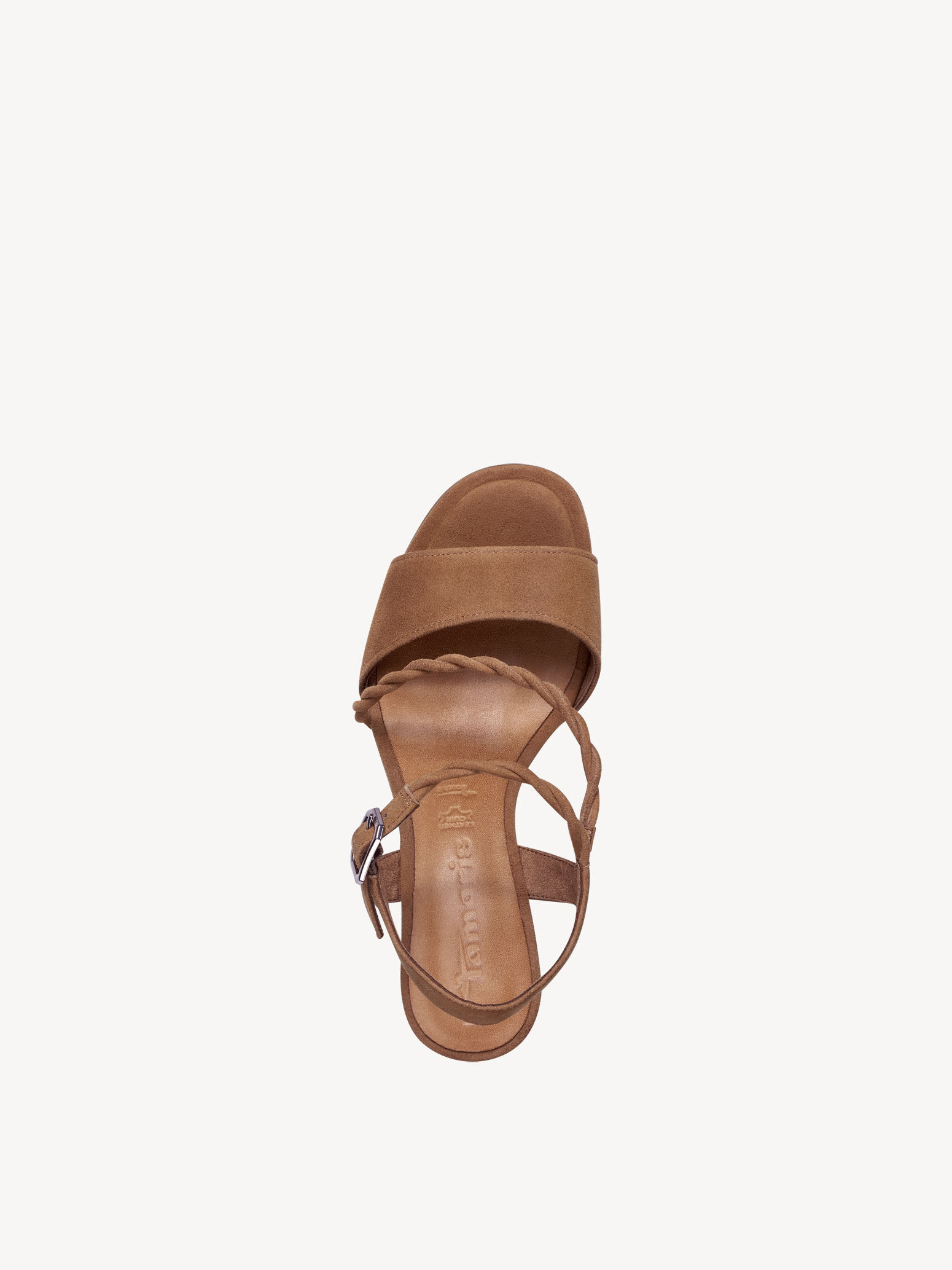 Sandale à talon en cuir - marron