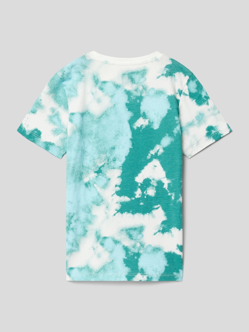 T-Shirt aus Baumwolle mit Allover-Muster in blau