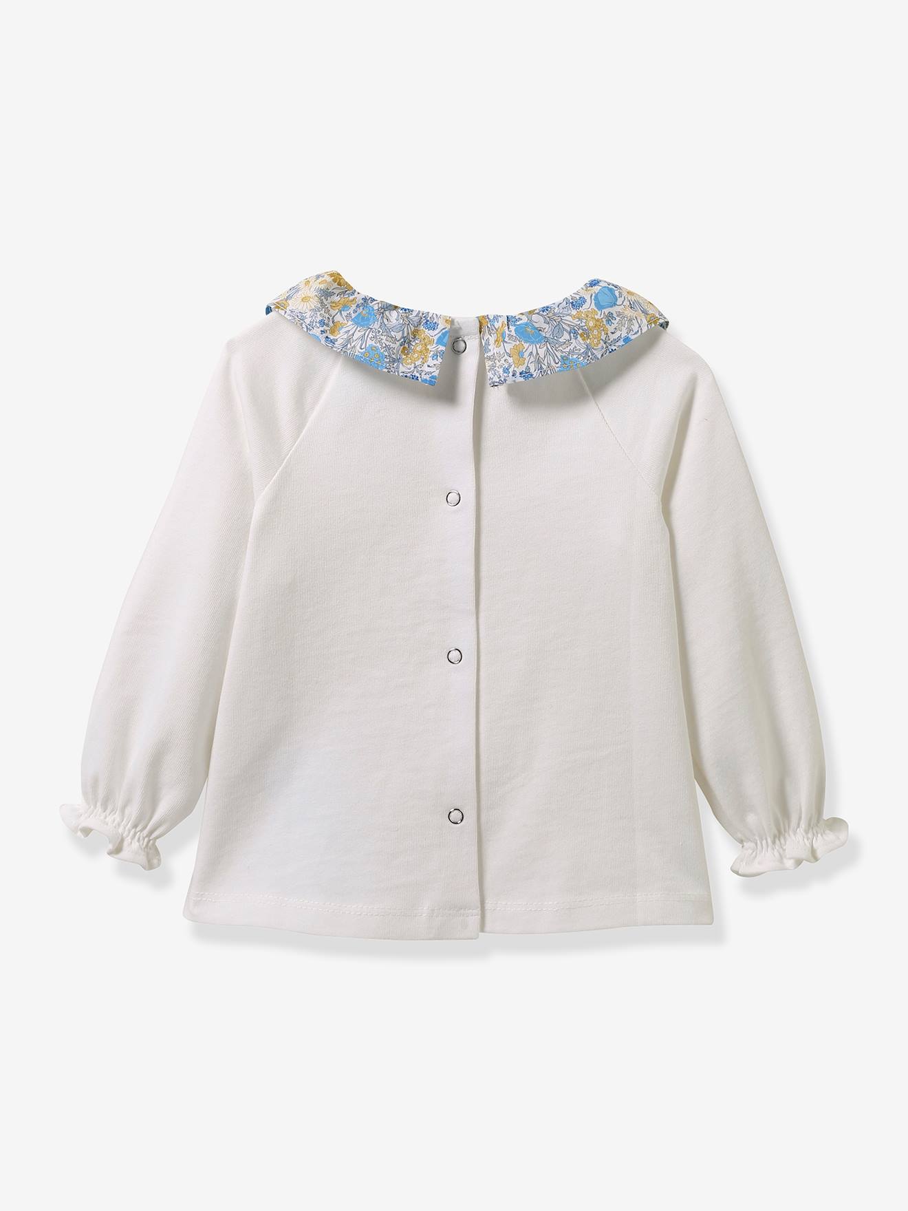 Cyrillus Baby Shirt mit Liberty-Kragen CYRILLUS, Bio-Baumwolle - blau