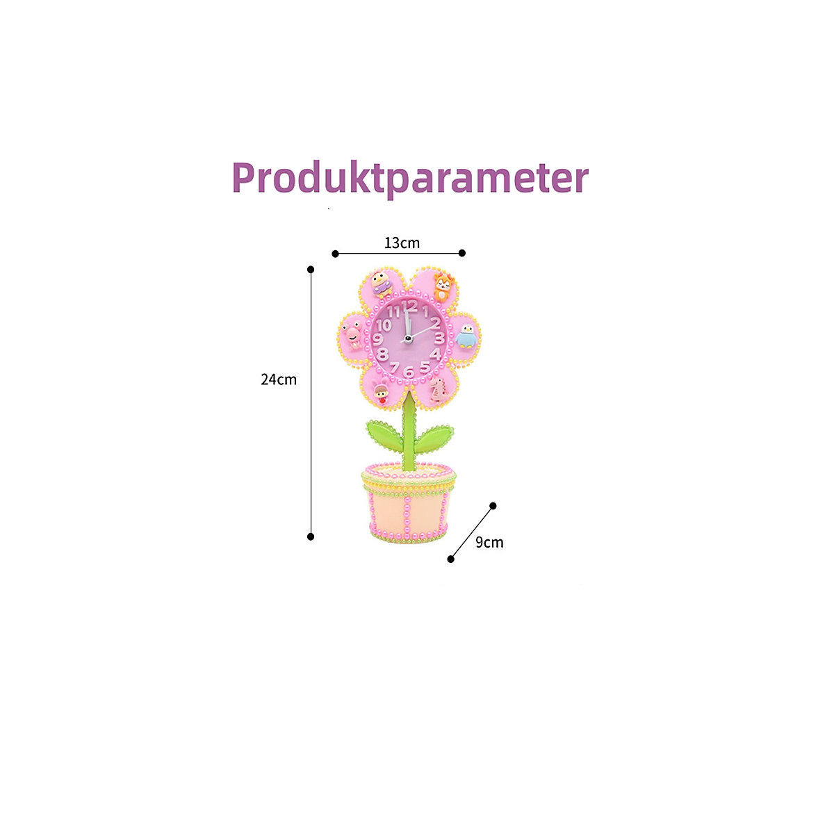 Handgefertigtes DIY-Blumenuhr-Herstellungsmaterialpaket für Kinder Selbstgemachtes kreatives Wecker-Materialpaket für Kinder Materialsets