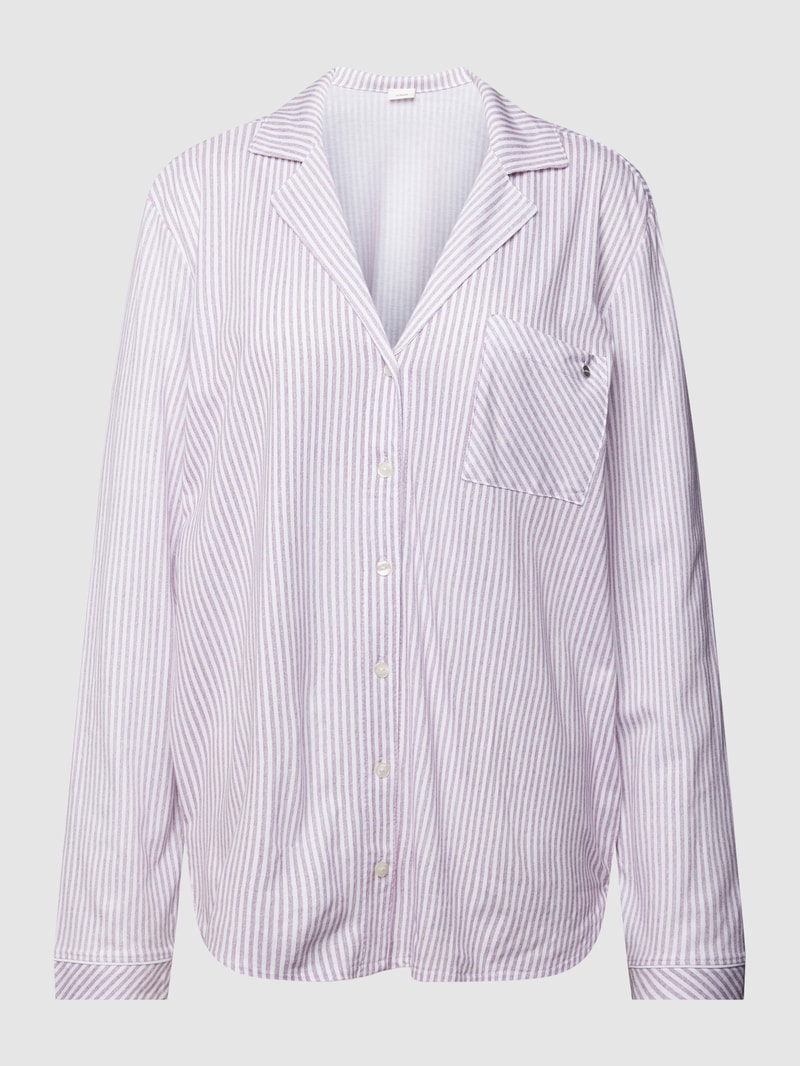Pyjama-Oberteil mit Streifenmuster Modell 'Everyday' in bordeaux rot