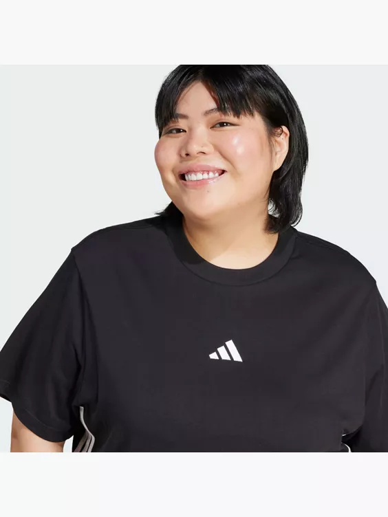 adidas Essentials 3-Streifen Cotton T-Shirt – Große Größen
